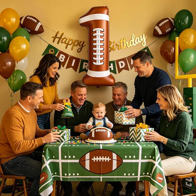 Blueweenly Football 1st Birthday Balloon 40 Inches Number 1 Balloon Giant - Image 6