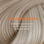 Full Shine Ash Blonde Clip in Hair Extensions Human Hair 22 Inch Ash Blonde Extensions Seamless Clip in Hair Extensions Human Hair for Women 7 Pcs 120 G