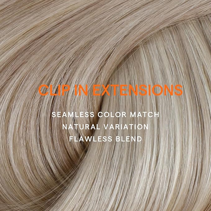 Full Shine Clip in Extensions Human Hair Blonde Clip in Hair Extensions Real Human Hair #18P613 Ash Blonde Highlighted Hair Extensions Remy Hair Brazilian Hair 7 Pcs 16 Inch 120 G