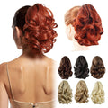Auburn Ponytail Extension,9" Short Curly Wavy Claw Clip Pony tails Hair Extensions Natural Soft Synthetic Hairpiece for Women