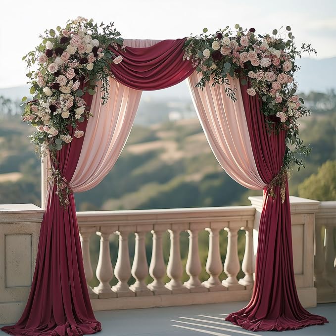 ESGOTBME 30x10ft Wrinkle Free ‌Burgundy Backdrop Curtain - Image 6