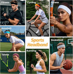 Headbands for Women - 6 Pack Wide Elastic Hair Bands | Stretchy Sweatbands Hair Bands | Soft Sports Thin Head Bands | Non-Slip Accessories Bands for Fashion, Washing Face, Workouts, Yoga, Daily Use