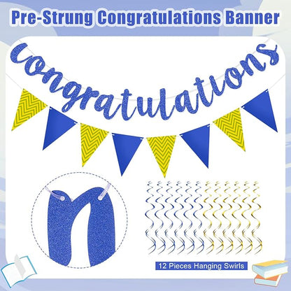Outus Pre-strung Glitter Congratulations Banner Triangle Flag Banner - Image 2