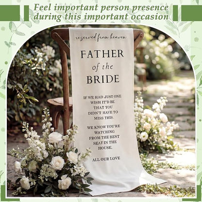 HunnmingRe Bride Father Wedding Memorial Reserved Chair Sign Banner in Loving - Image 4