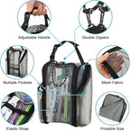 Cosmos Mesh Shower Caddy Toiletry Organizer Hanging Shower Tote Bag, Quick Dry Shower Organizer Portable Bath Bag with Durable Zippers & Side Pockets for Travel Gym Swimming Beach & Camp (Gray)