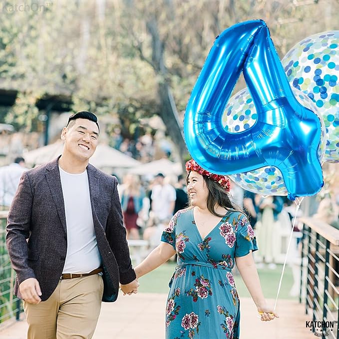 KatchOn Big Blue Number 4 Balloons - Image 8