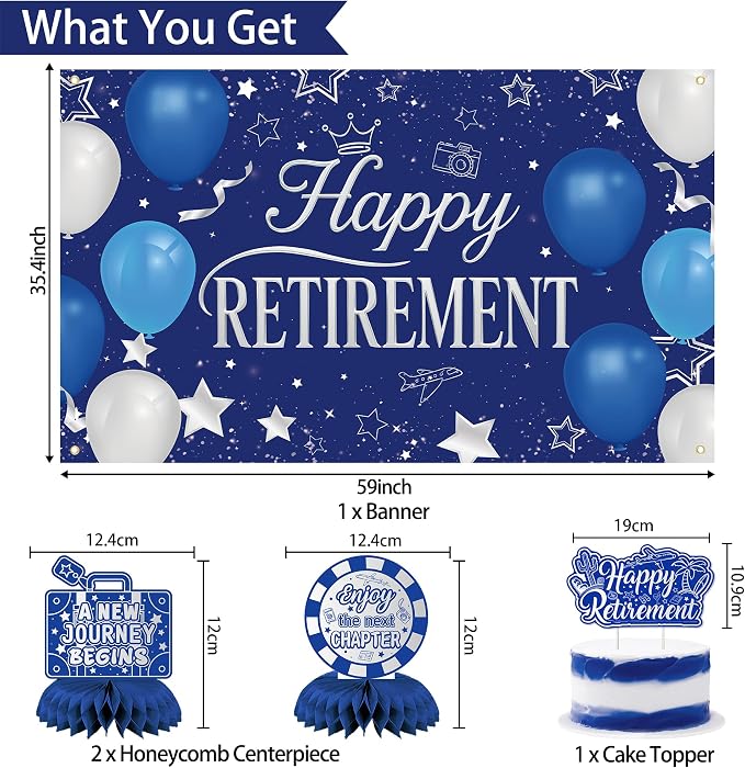 Holkcog Blue Retirement Party Decorations - Image 3
