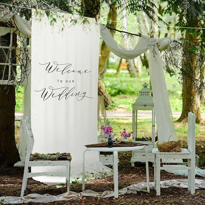 HunnmingRe 29 x 78 Inch Welcome to Our Wedding Sign - Image 2