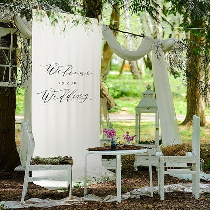 HunnmingRe 29 x 78 Inch Welcome to Our Wedding Sign - Image 2