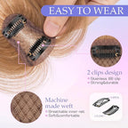Hairro Clip On Bangs Human Hair Bangs Hair Clip In Bangs 3D 360°Cover Topper With Bangs Wispy Air Bangs Hair Pieces Fake Bangs For Women 8 Inches 10g #06 Light Brown