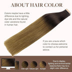 GOO GOO Tape in Hair Extensions Human Hair, 1D/2C/4E Chocolate Dip Color Melt, 18inch 50g 20pcs, Skin Weft Seamless Invisible, Silky Straight with Thick Ends, Remy Human Hair