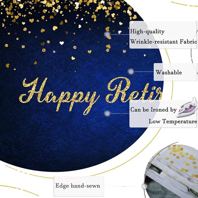 Happy Retirement Backdrop Royal Blue Backdrop - Image 7