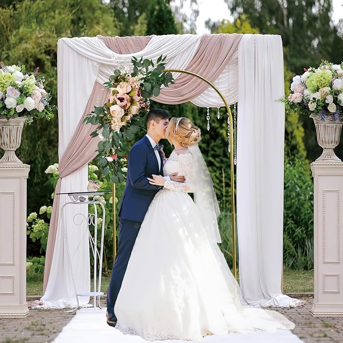 Wedding Arch Backdrop Stand 7.2FT Gold Wedding Balloon Arched Backdrop Stand - Image 6