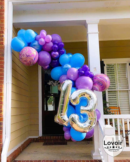 Silver 13 Number Balloons, 40 Inch Giant Number 13 Balloons Foil Mylar Helium - Image 4