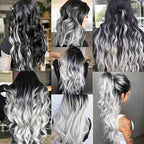 16 Pcs Colored Hair Extensions Curly Wavy Clip in Synthetic Hairpiece Streak for Girls Women Kids, Multi-colors Party Highlights Cosplay Festival Gift(White)