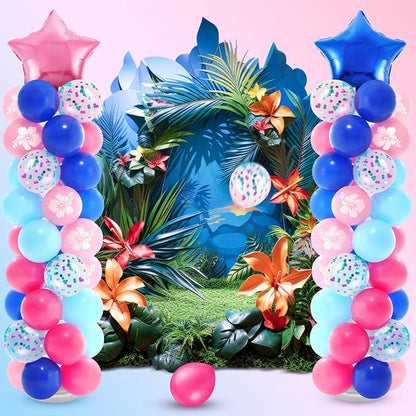 Seematn 2 Sets Pastel Blue and Pink Balloon Column Stand Kit - Image 7