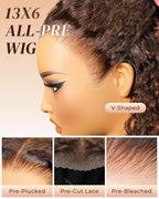 Arabella 13x6 Chocolate Brown Wigs Human Hair Deep Wave Lace Front Wigs Human Hair 4# Brown Deep Curly HD Lace Frontal Wigs for Women Pre Plucked with Natural Hairline 20 Inch