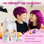 Pink Temporary Hair Color Spray for Kids, Silver Instant Colored Hair Dye Alternative for Boys Girls Teens Men Women, Quick Styling for Party Christmas Halloween, Disposable Washable, 150ml