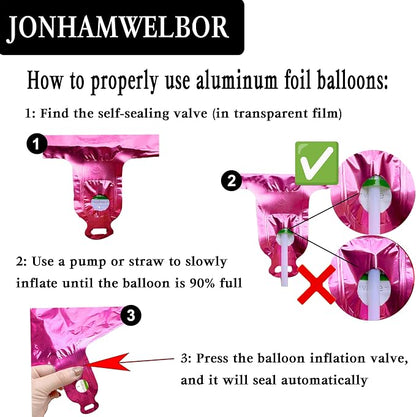 Jonhamwelbor 40 Inch Laser Hot Pink Number 5 Balloon Foil Mylar Giant Balloon - Image 3