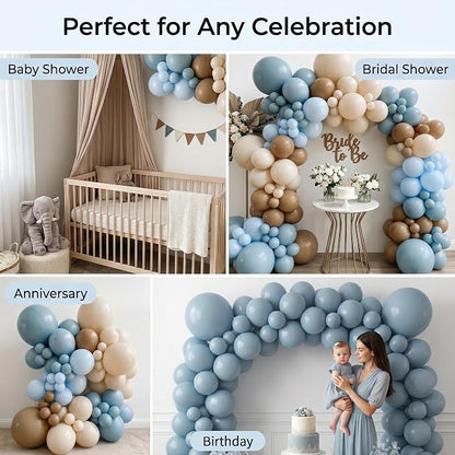 102pcs Different Sizes Dusty Blue Balloon Arch Kit, 18/12/10/5Inch Balloons | - Image 4