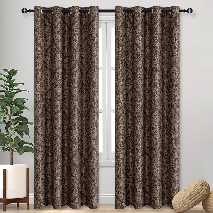 DWCN Brown Curtains 84 inch Long by DWCN