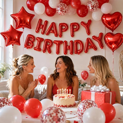 Red Birthday Decorations for Girls - Image 5