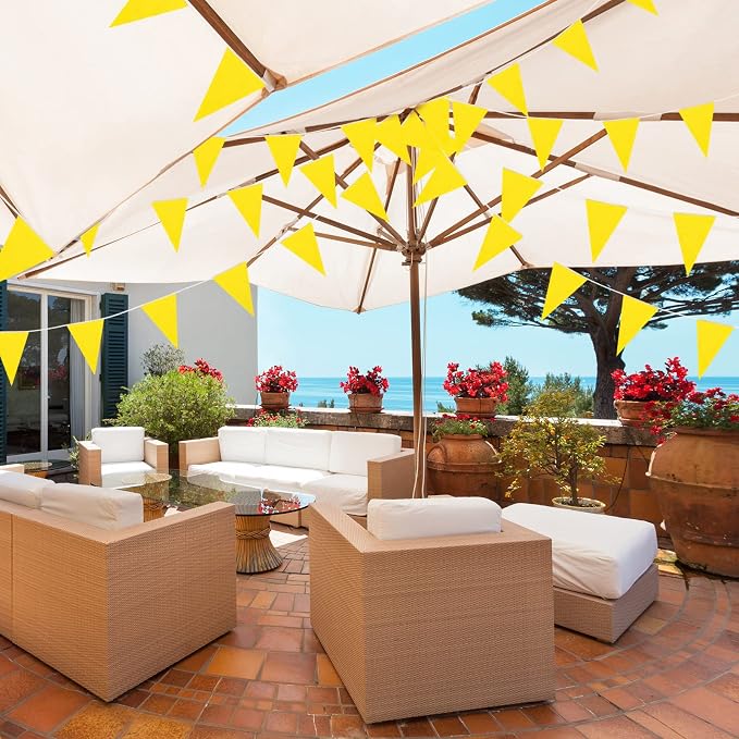 Tatuo 200 Feet Solid Pennant Banners Flags String Triangle Hanging DIY Bunting - Image 7