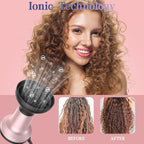 Professional Diffuser Hair Dryer, Ionic 2 in 1 Designed Specifically for Curly Hair Diffuser with Comb Attachment, Enhanced Wind Power, Faster Styling for Women, Ideal Gifts for Women