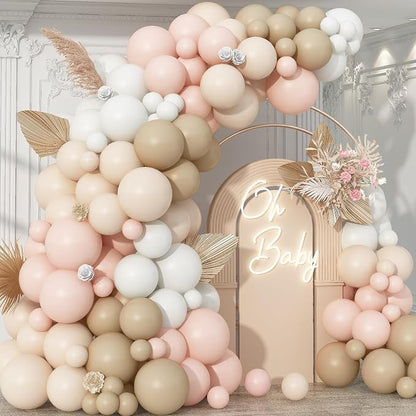 Neutral Balloons Arch Kit, Cream Peach Boho Balloons Garland by Togvu