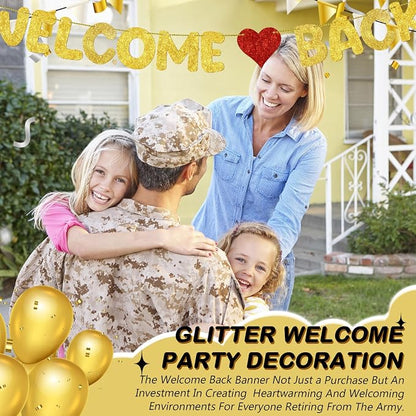 Fulmoon Pre Strung Welcome Back Glitter Banner First Day of School Party - Image 5
