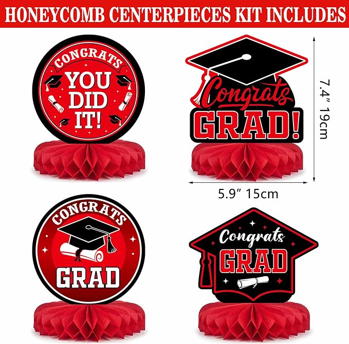 Graduation Decorations 2026 Red and Black Balloon Boxes - Image 4