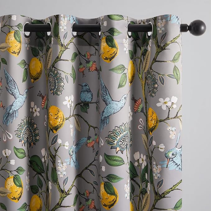 Topfinel 54 Inches Long Short Grey Blackout Curtains by Topfinel