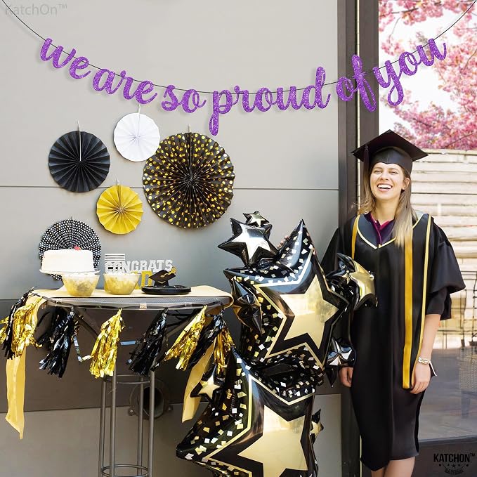 KatchOn Purple Graduation Decorations 2026 10 Feet | We are So Proud of You - Image 9