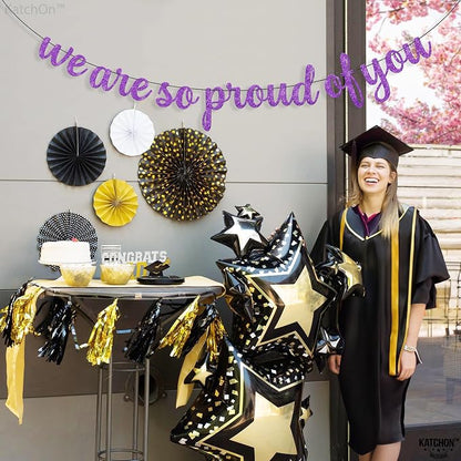 KatchOn Purple Graduation Decorations 2026 10 Feet | We are So Proud of You - Image 9