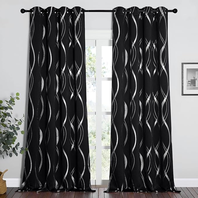 NICETOWN Black Out Curtains 120 inch Long 2 Panels Burg, 52x120 Extra Long - Image 2