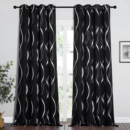 NICETOWN Black Out Curtains 120 inch Long 2 Panels Burg, 52x120 Extra Long - Image 2