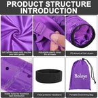 Hair Dryer Bonnet for Women, Large Bonnet Hooded Hair Dryer Attachment for Speeding Up Drying Time & Deep Conditioning, Fits All Head Sizes & Hair Styles, Purple (Large)