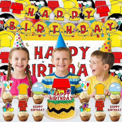 42Pack Cartoon Dog Red House Party decoration pack include Banner, Honeycomb - Image 6
