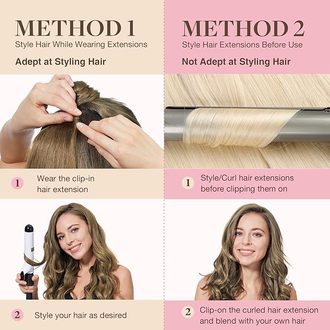 GOO GOO Clip in Hair Extensions Real Human Hair, Remy Human Hair Extensions Clip ins for Women, Natural Human Hair, 16inch 110g 7Pcs, 7 Bronde