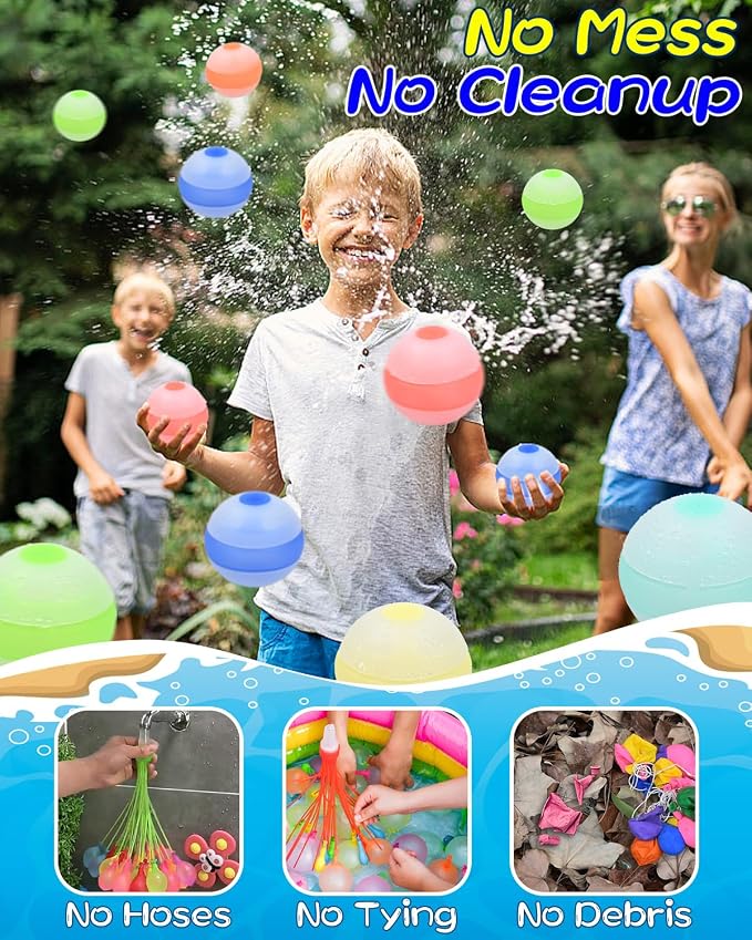 Reusable Water Balloons, Quick Fill Self-Sealing Water Bomb Balloons, - Image 5