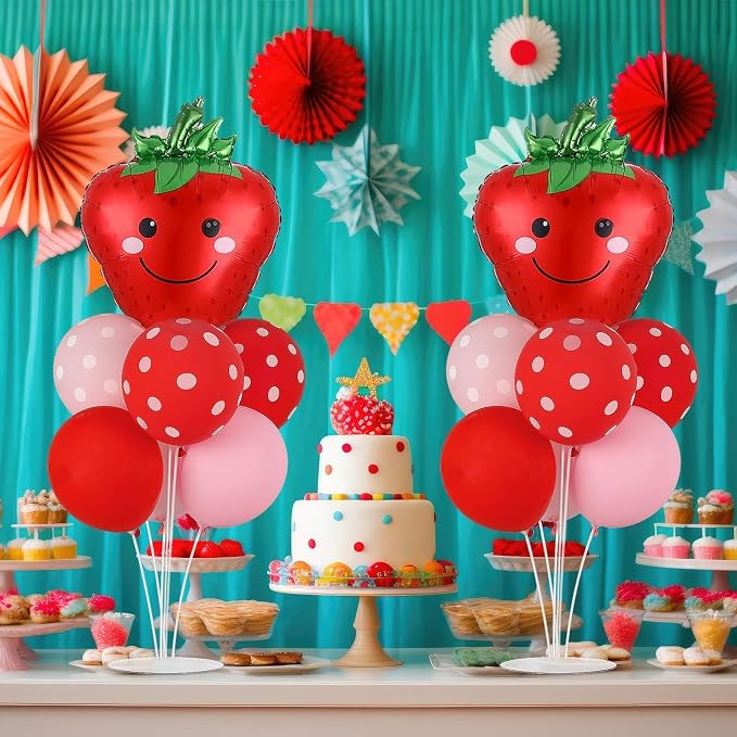 Strawberry Birthday Party Balloons Stand Kit 2 Sets - Image 6