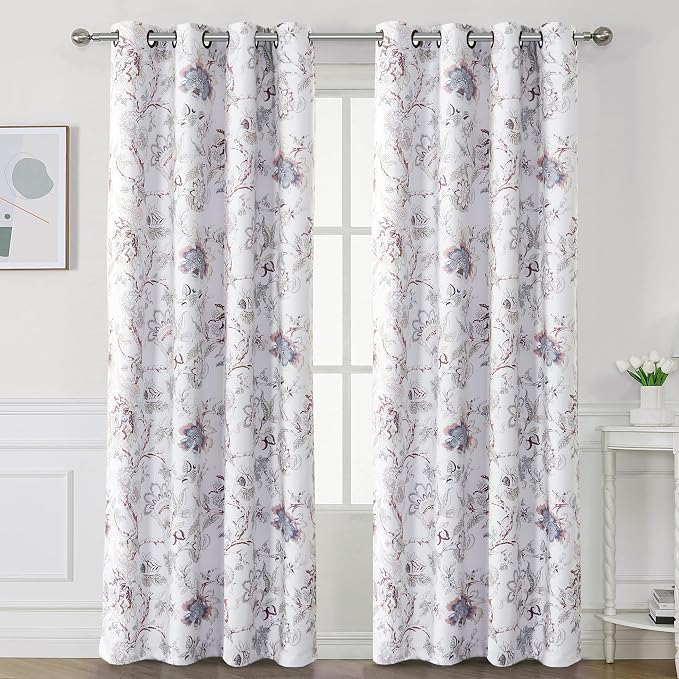 H.VERSAILTEX Blackout Curtains 96 Inch Length 2 Panels Set Floral Print Curtain - Image 2