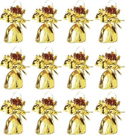 Metallic Plastic Wrapped Balloon Weights Party Decorations 12 Pcs by RoyalHouse