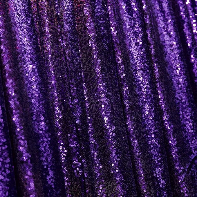 JYFLZQ Purple Sequin Backdrop Curtains 2ft x 8ft 2 Panels Glitter Photo Booth - Image 6