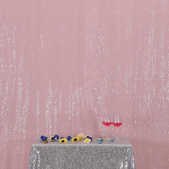 Poise3EHome Pink Sequin Backdrop, 10Ft x 10Ft Glitter Photography Background - Image 4