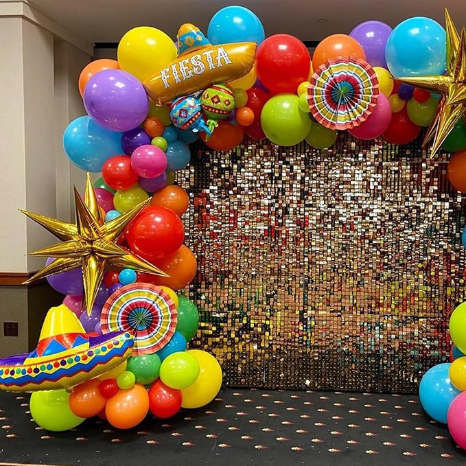 Mexican Fiesta Party Decorations Fiesta Balloon Arch Colorful Mexican Themed - Image 2