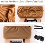 Satin Lined Open Turban Headband Mens Sweatband Sports Headband for Running,Cycling,Basketball,Yoga,Fitness Workout Stretchy Unisex Hairband