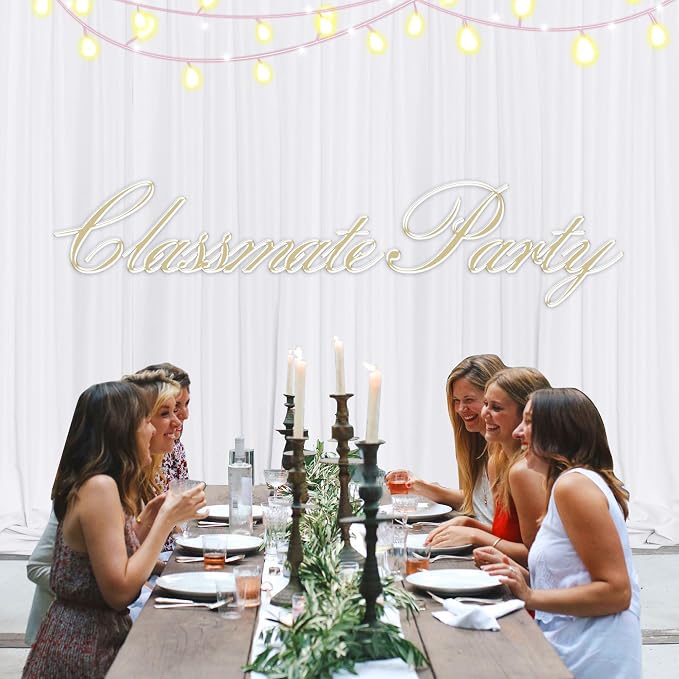 White Backdrop Curtains for Parties Valentine's Day- 10ft x 8ft White Curtains - Image 4
