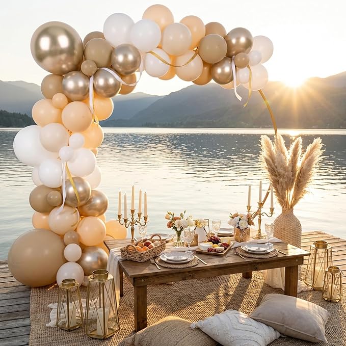 RUBFAC Beige and Champagne Balloons - Image 4