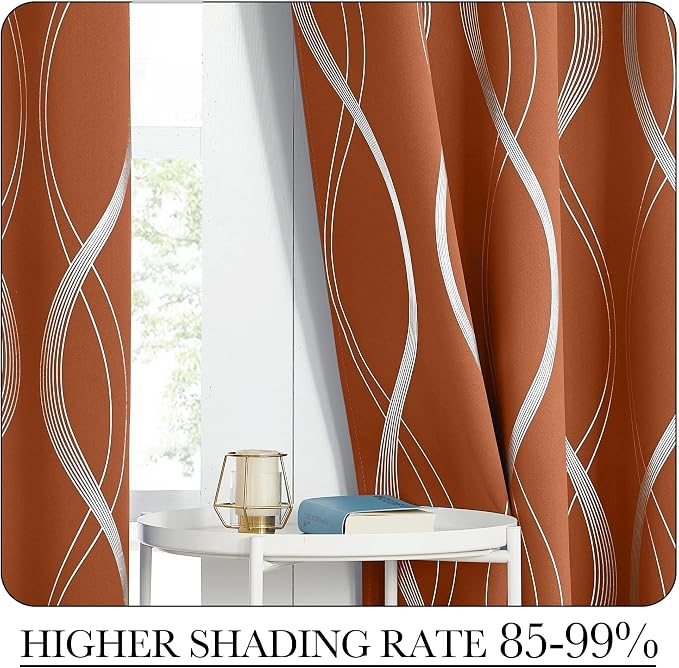 NICETOWN Burnt Orange Blackout Curtains - Image 4